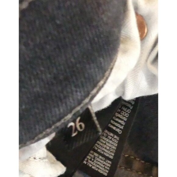 7 For All Mankind 26 Jeans High Waist Slim Kick Frayed Hem Gray - Picture 11 of 11